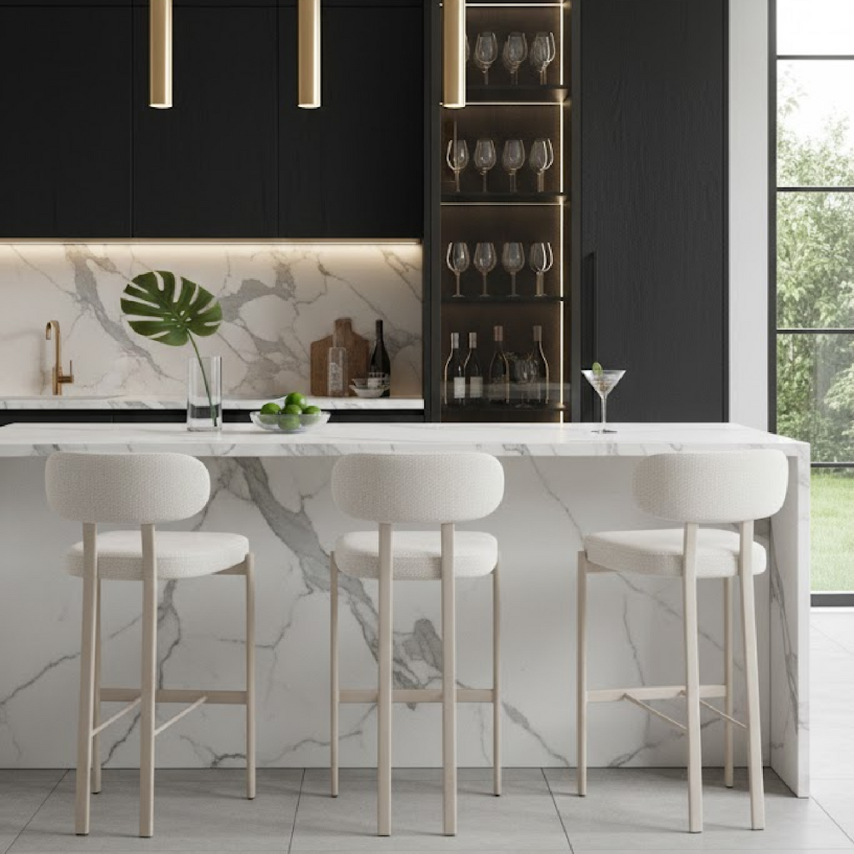 Gray Textured Weave Bar Stools (2) | Oroa.com