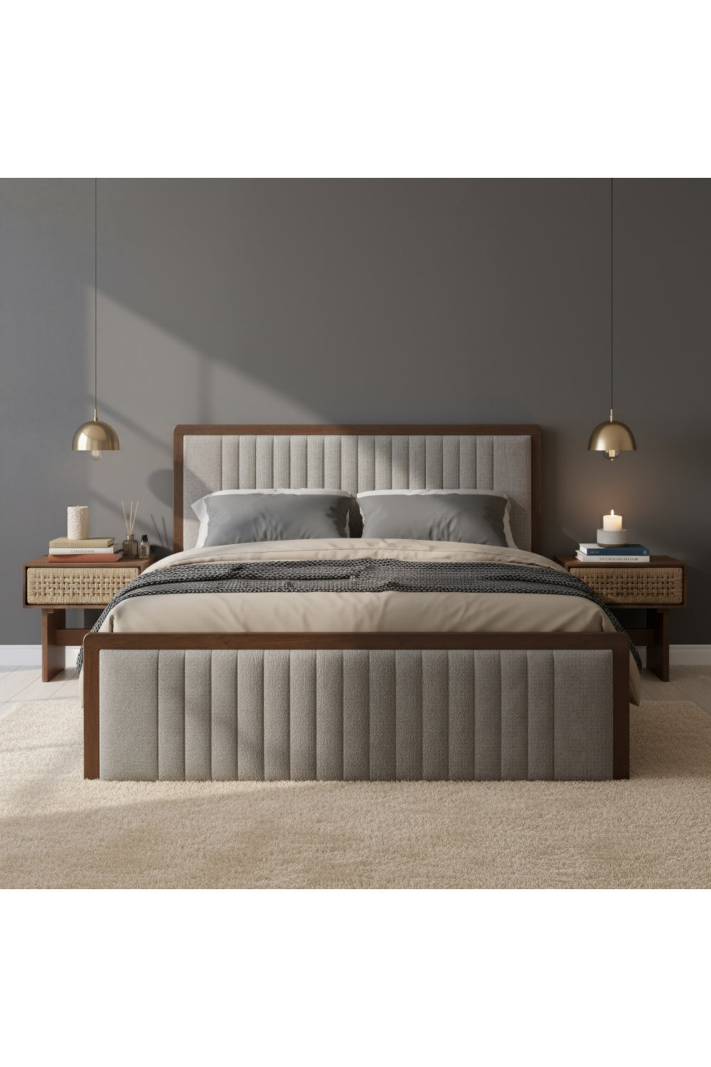Woven Jute 1-Drawer Nightstand | Oroa.com
