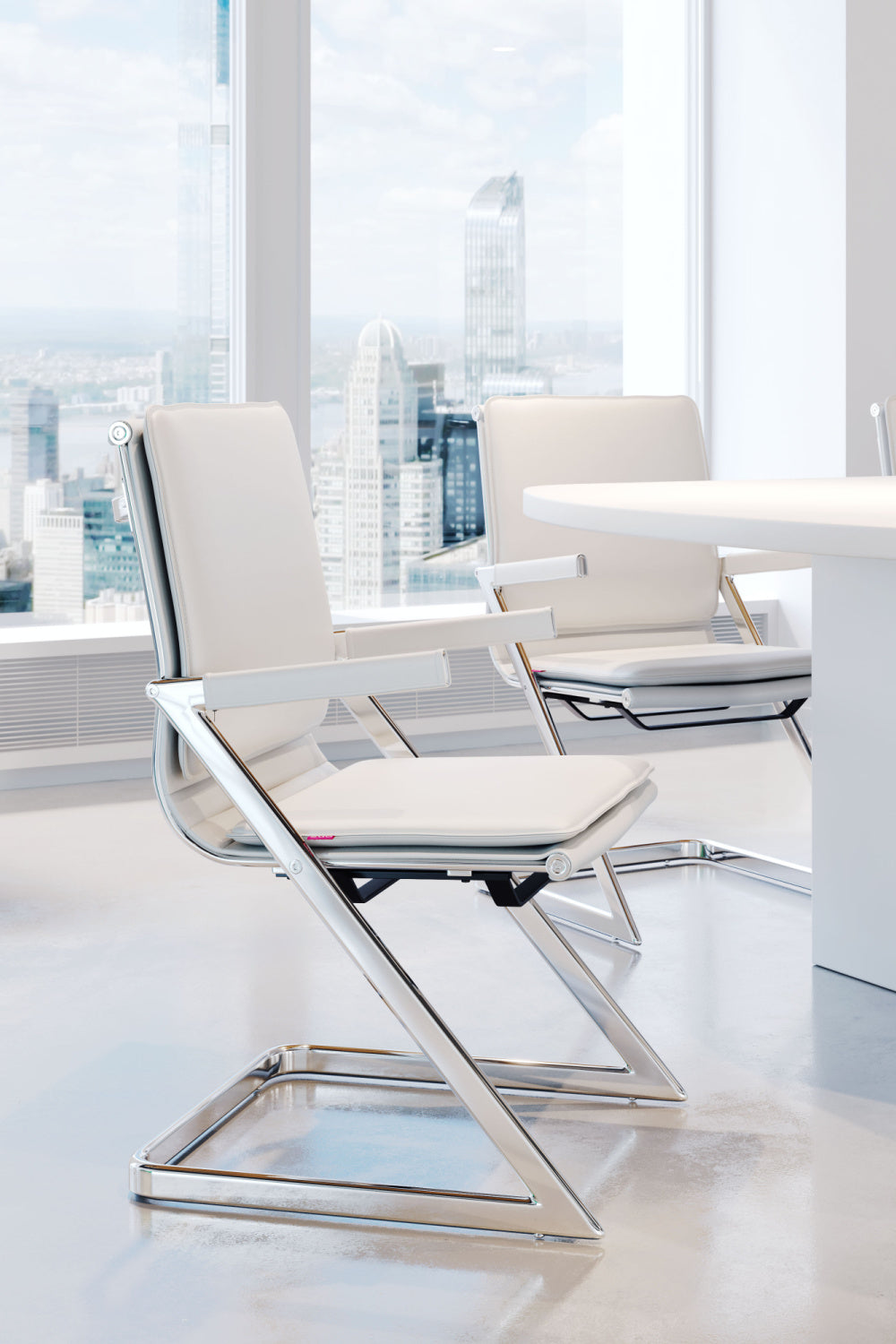 Polished Steel Office Chairs (2) | Oroa.com