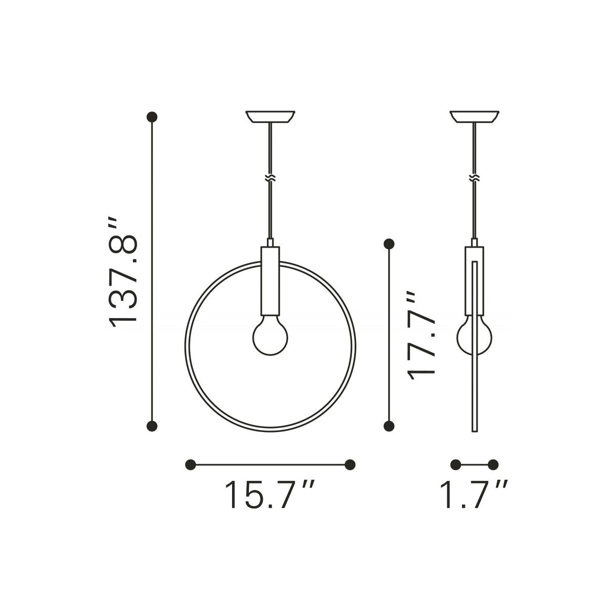 Brass Ring Pendant Lamp | Oroa.com