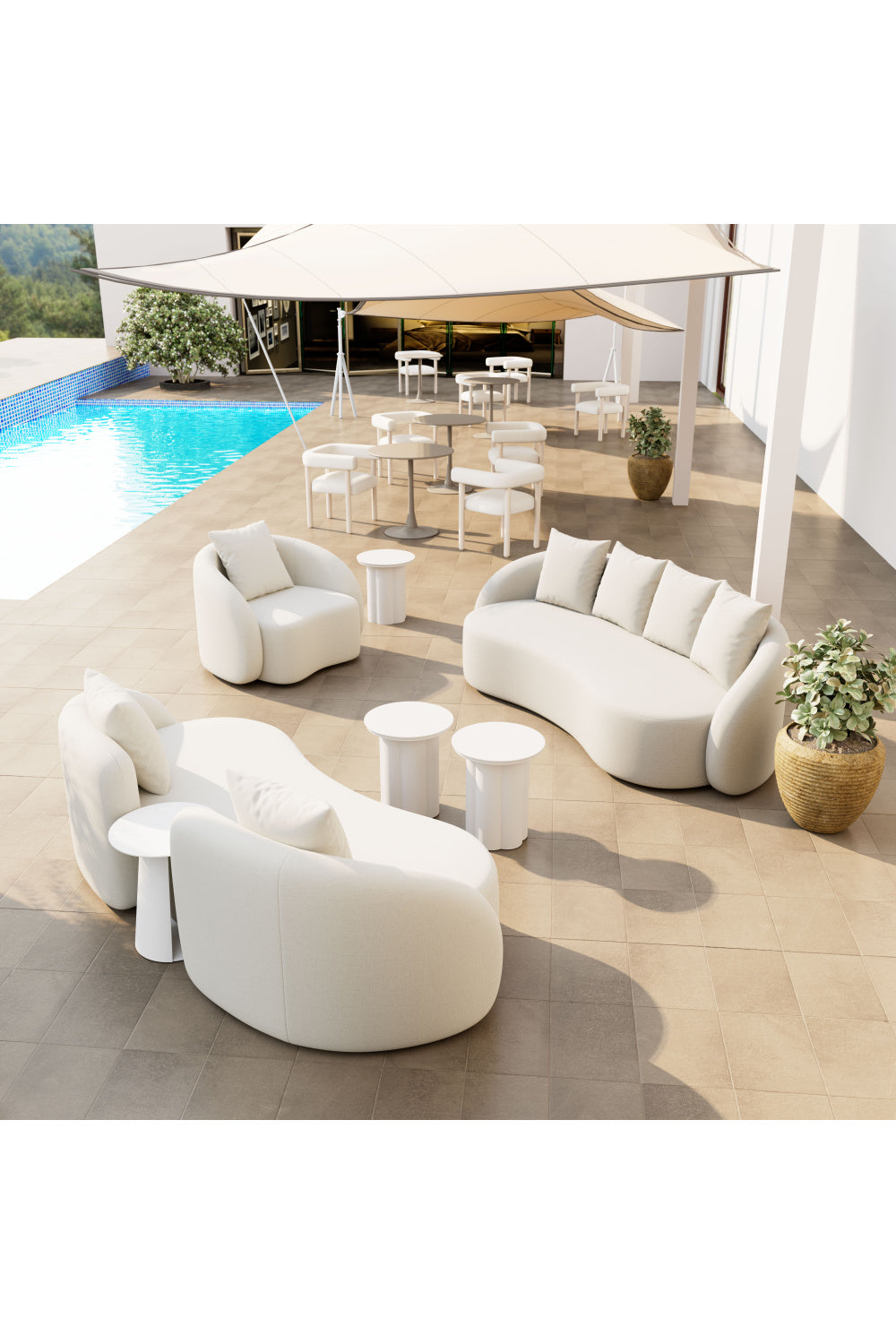 Beige Freeform Outdoor Loveseat | Oroa.com