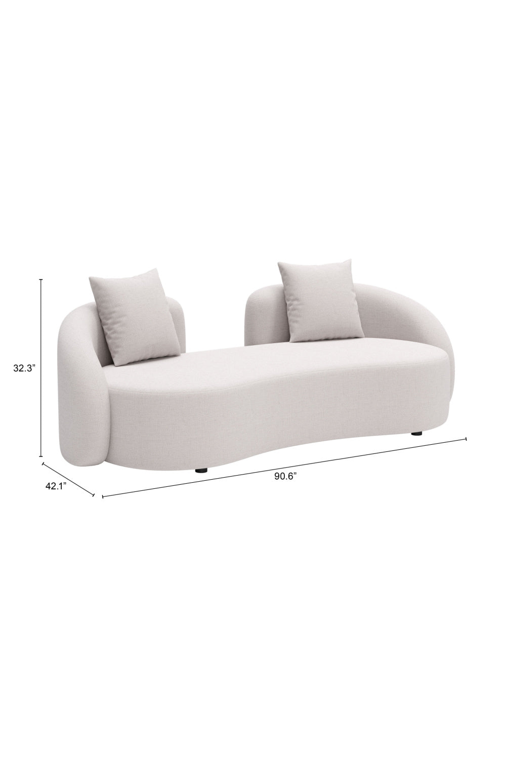 Beige Freeform Outdoor Loveseat | Oroa.com