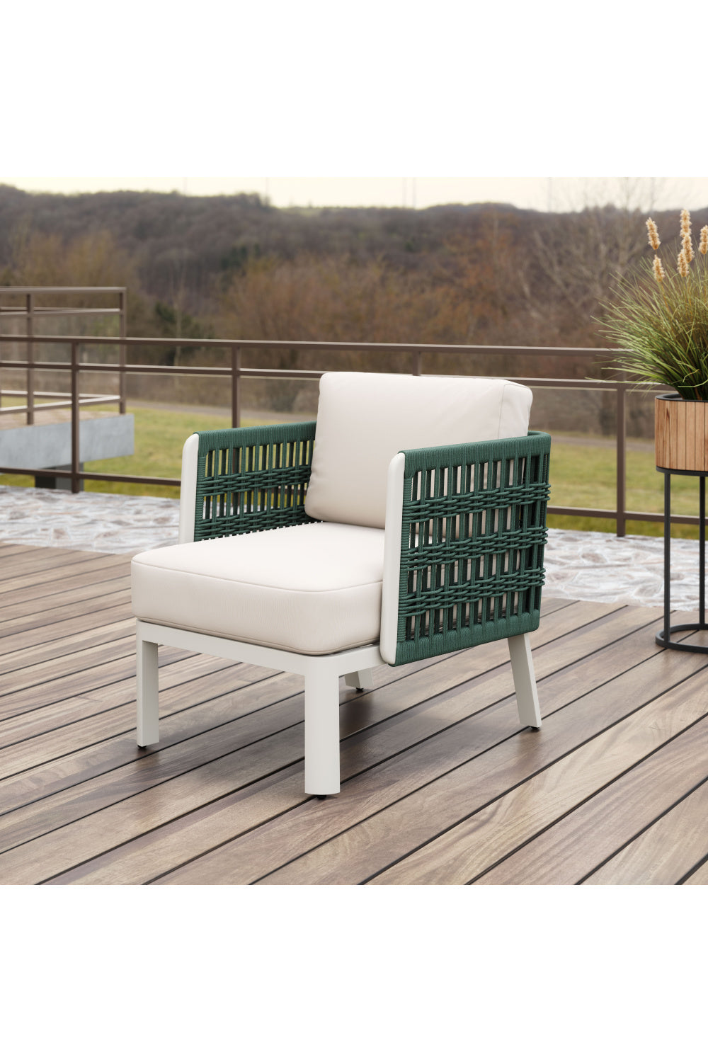 White Olefin Outdoor Lounge Armchair | Oroa.com