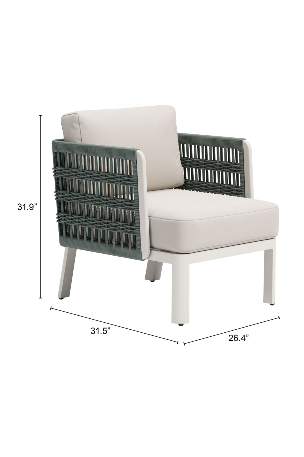 White Olefin Outdoor Lounge Armchair | Oroa.com