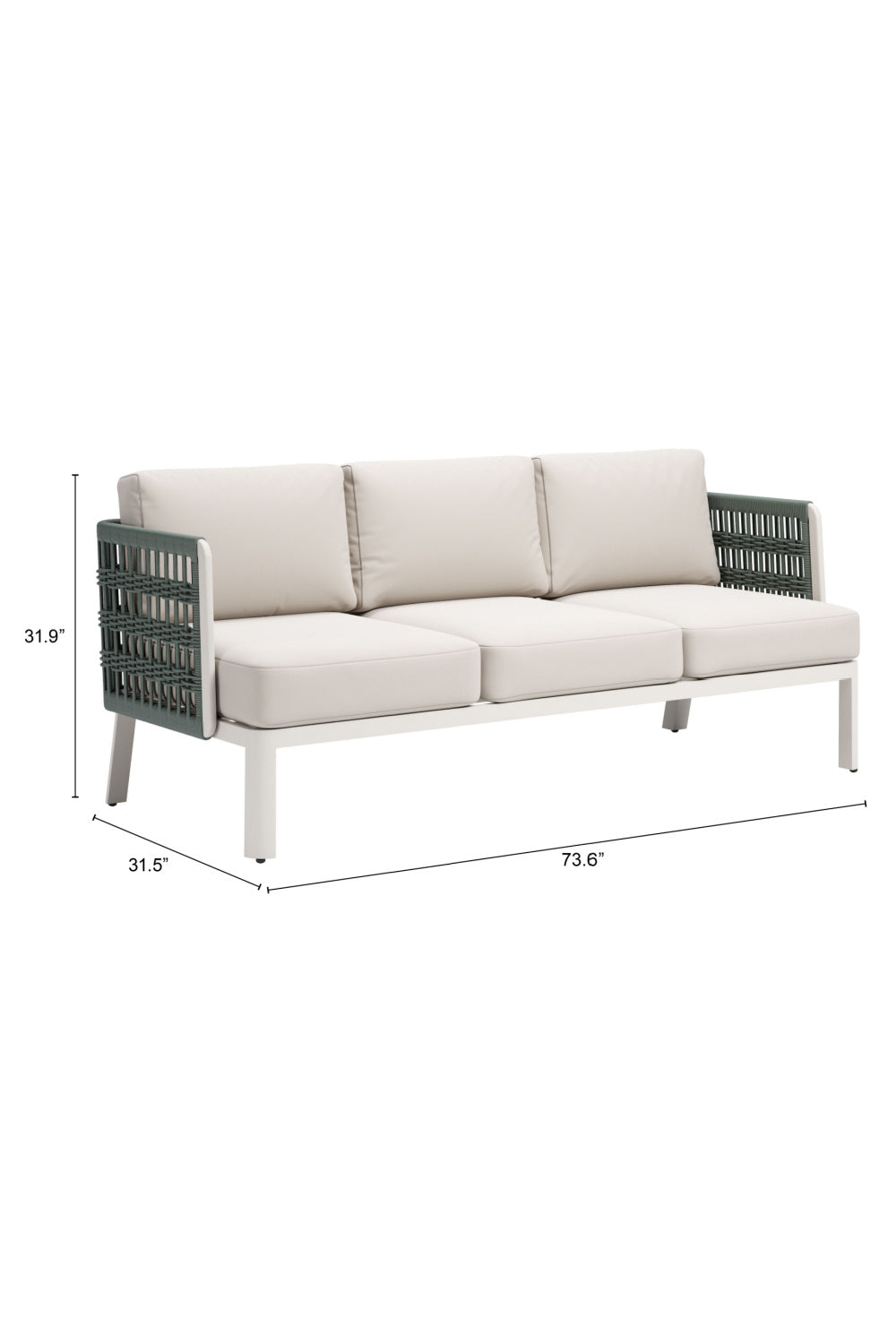 White Olefin Outdoor Sofa | Oroa.com