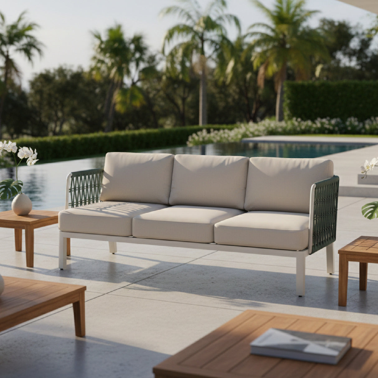 White Olefin Outdoor Sofa | Oroa.com