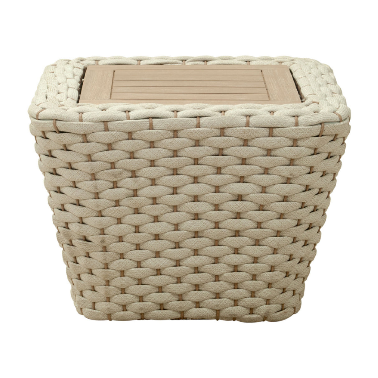 White Woven Square Outdoor Coffee Table | Oroa.com