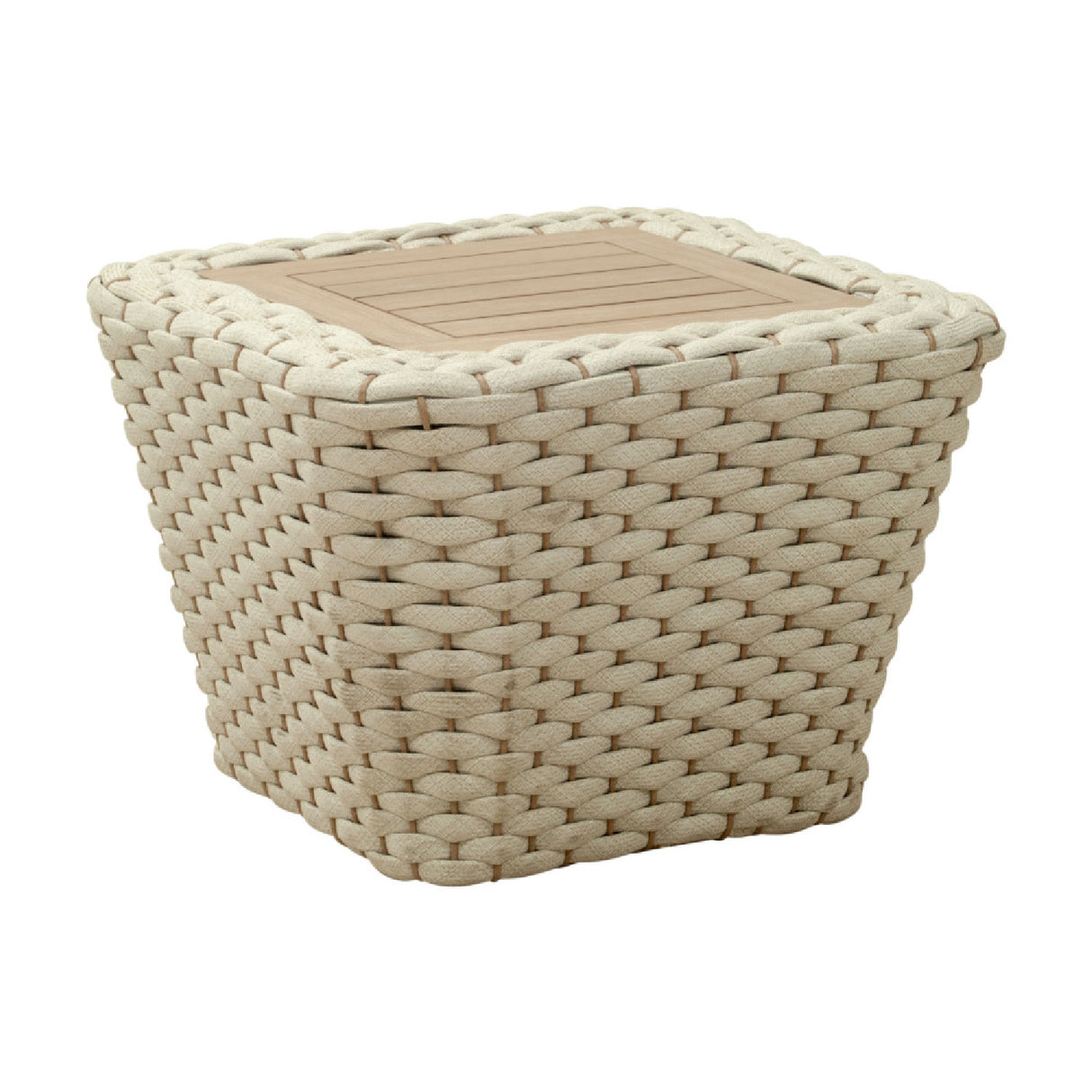 White Woven Square Outdoor Coffee Table | Oroa.com