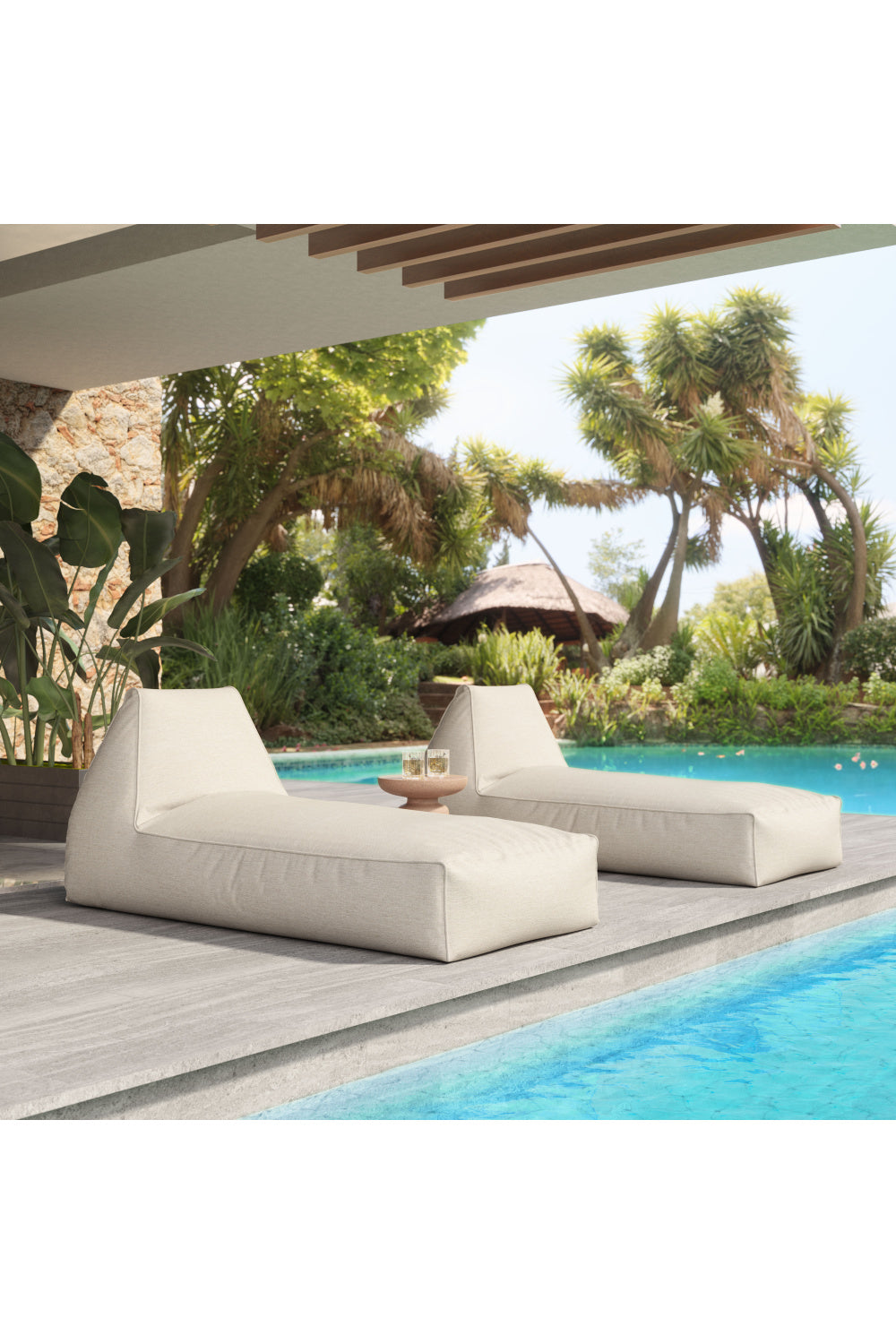 Beige Olefin Outdoor Chaise Lounge | Oroa.com