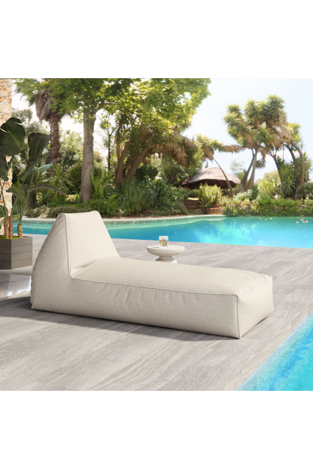 Beige Olefin Outdoor Chaise Lounge | Oroa.com