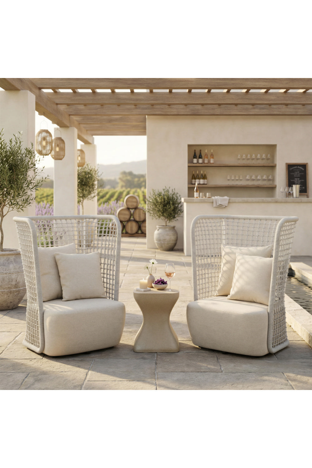 Weaved Back Outdoor Accent Chair | Oroa.com