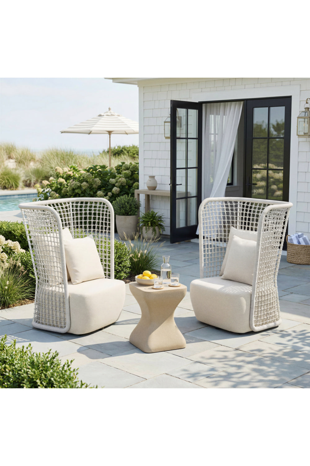 Weaved Back Outdoor Accent Chair | Oroa.com