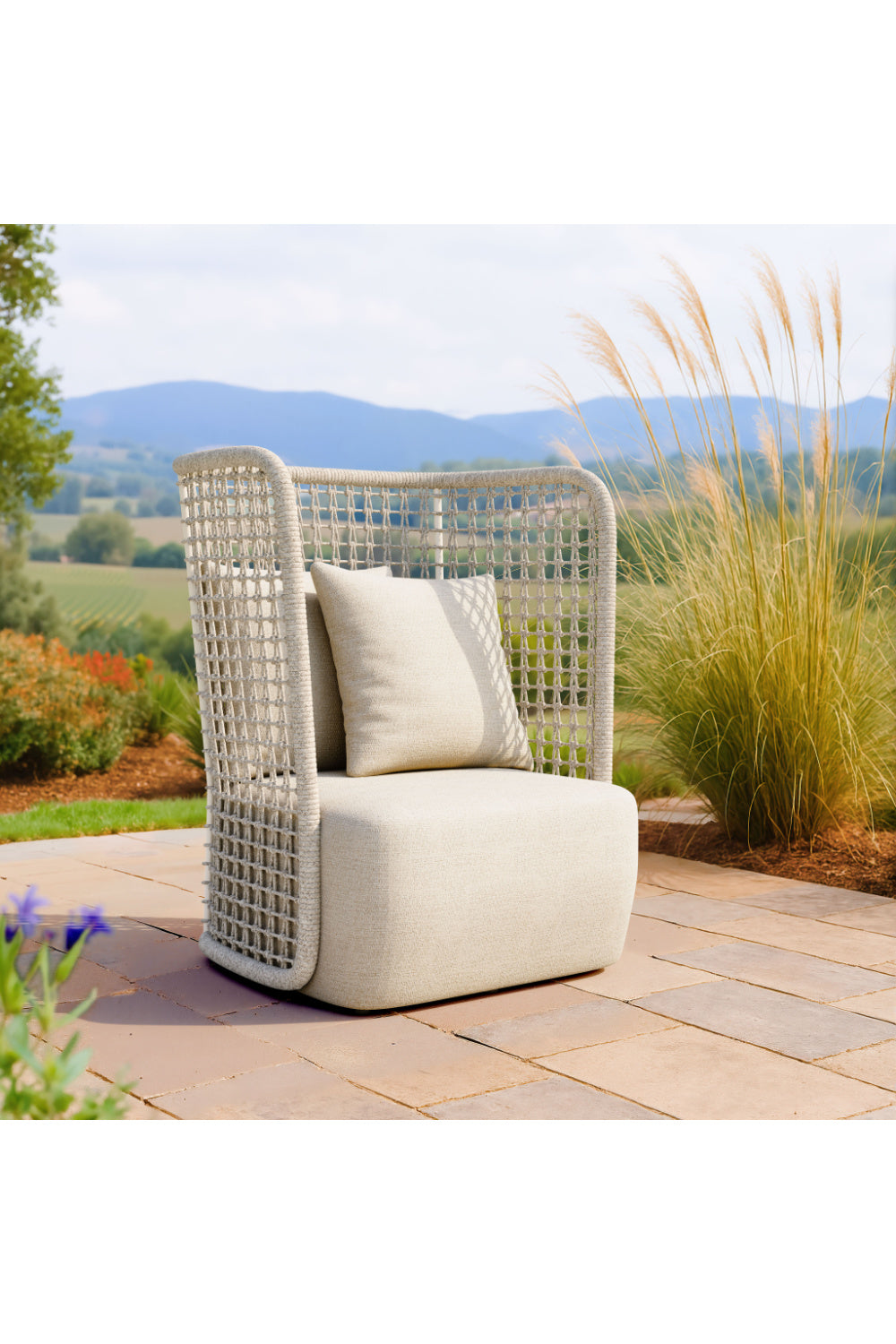 Weaved Back Outdoor Accent Chair | Oroa.com