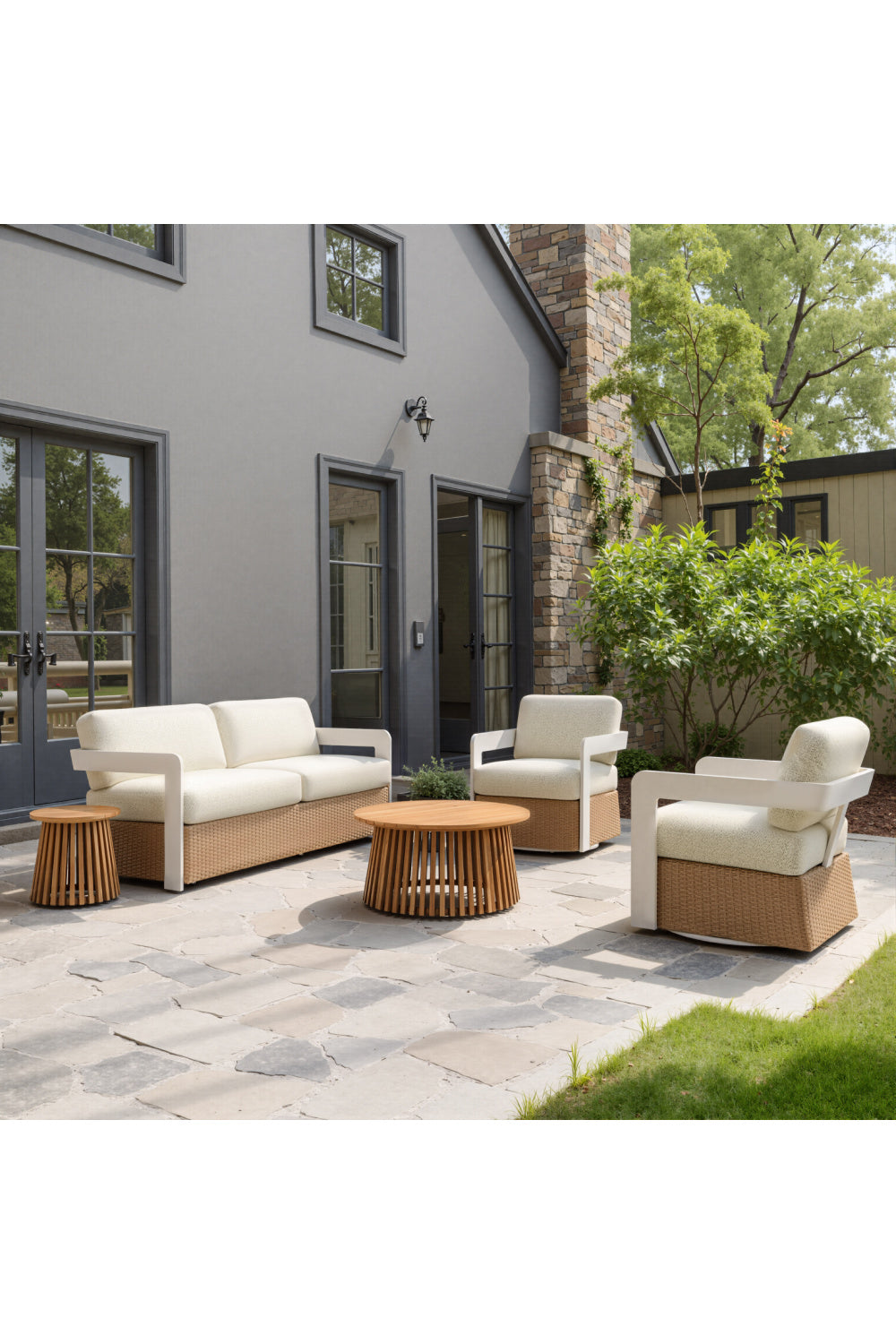 Brown Base Outdoor Swivel Chair | Oroa.com