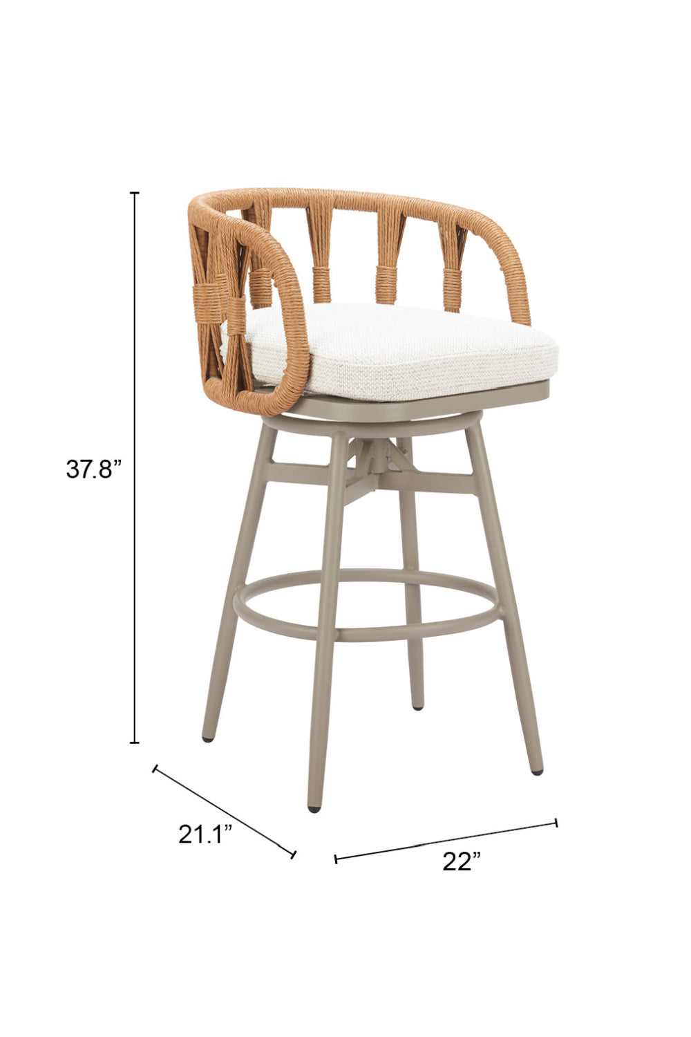 Rattan Weave Swivel Bar Stool | Oroa.com