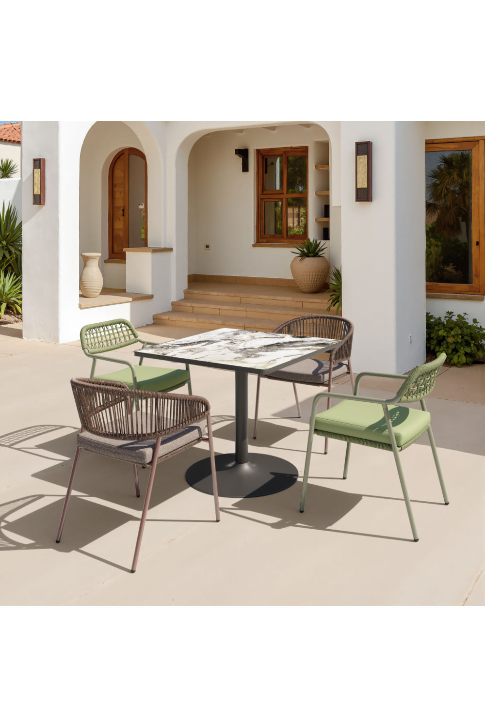 Brown Rattan Outdoor Dining Chairs (2) | Oroa.com