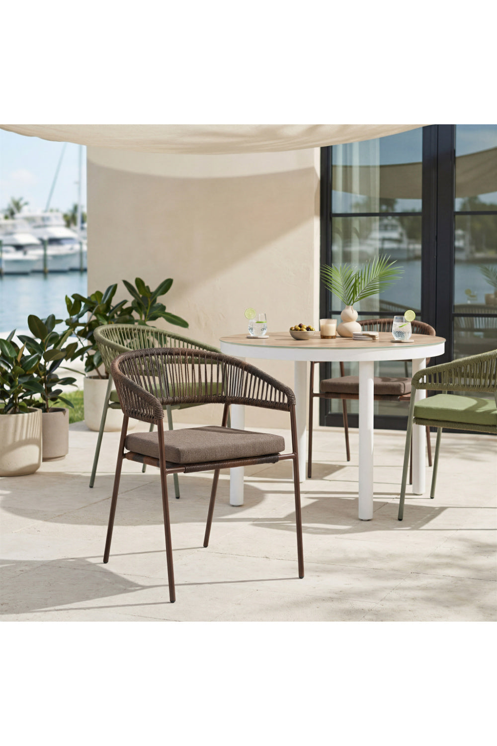 Brown Rattan Outdoor Dining Chairs (2) | Oroa.com