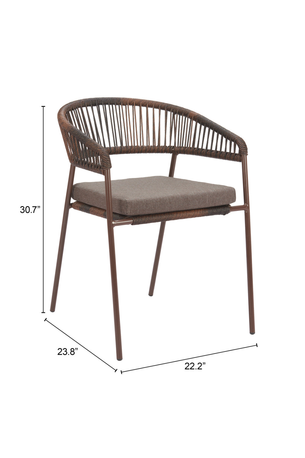 Brown Rattan Outdoor Dining Chairs (2) | Oroa.com