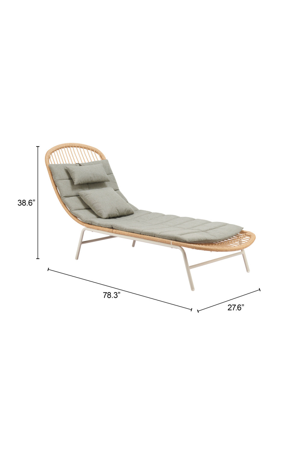 Padded Rattan Weave Outdoor Chaise | Oroa.com
