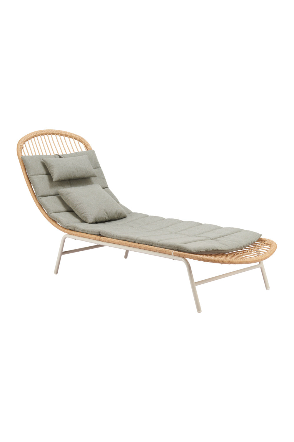 Padded Rattan Weave Outdoor Chaise | Oroa.com