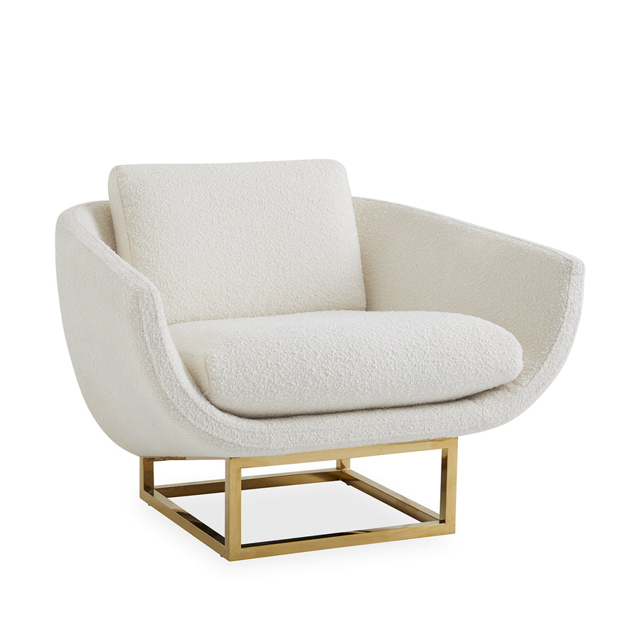 Brass Base Velvet Lounge Chair | Oroa.com