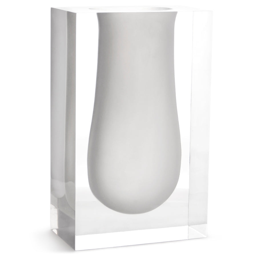 White Acrylic Scoop Vase L | Oroa.com