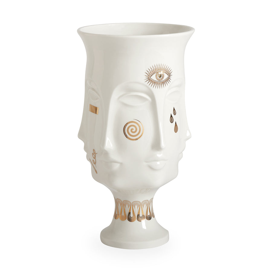 Gilded Porcelain Face Urn | Oroa.com