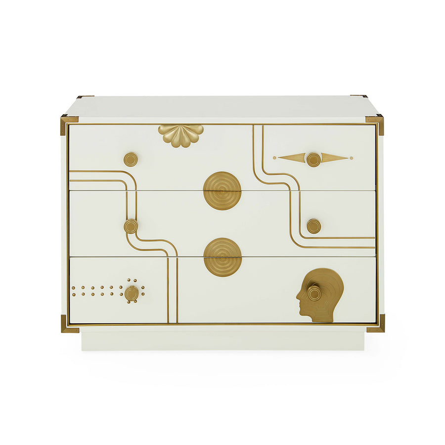 Gold Etched 3-Drawer Chest | Oroa.com