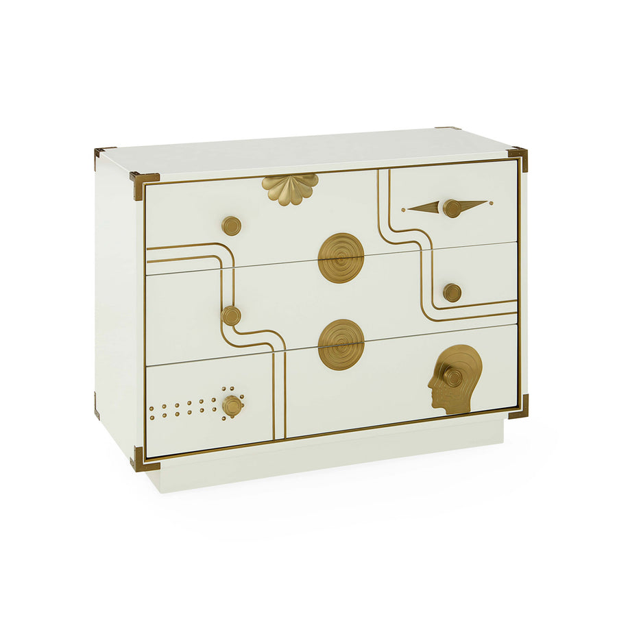 Gold Etched 3-Drawer Chest | Oroa.com