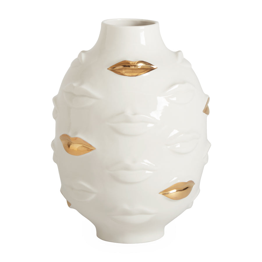 Gilded Porcelain Round Vase | Oroa.com