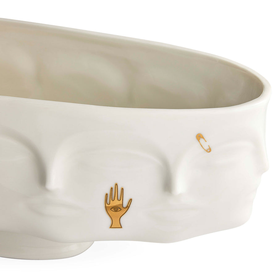 White Porcelain Gilded Long Bowl | Oroa.com