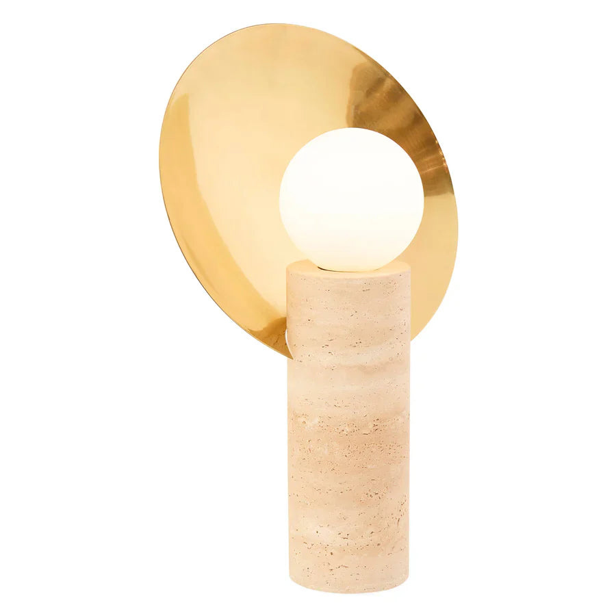 Cylindrical Travertine Table Lamp | Oroa.com