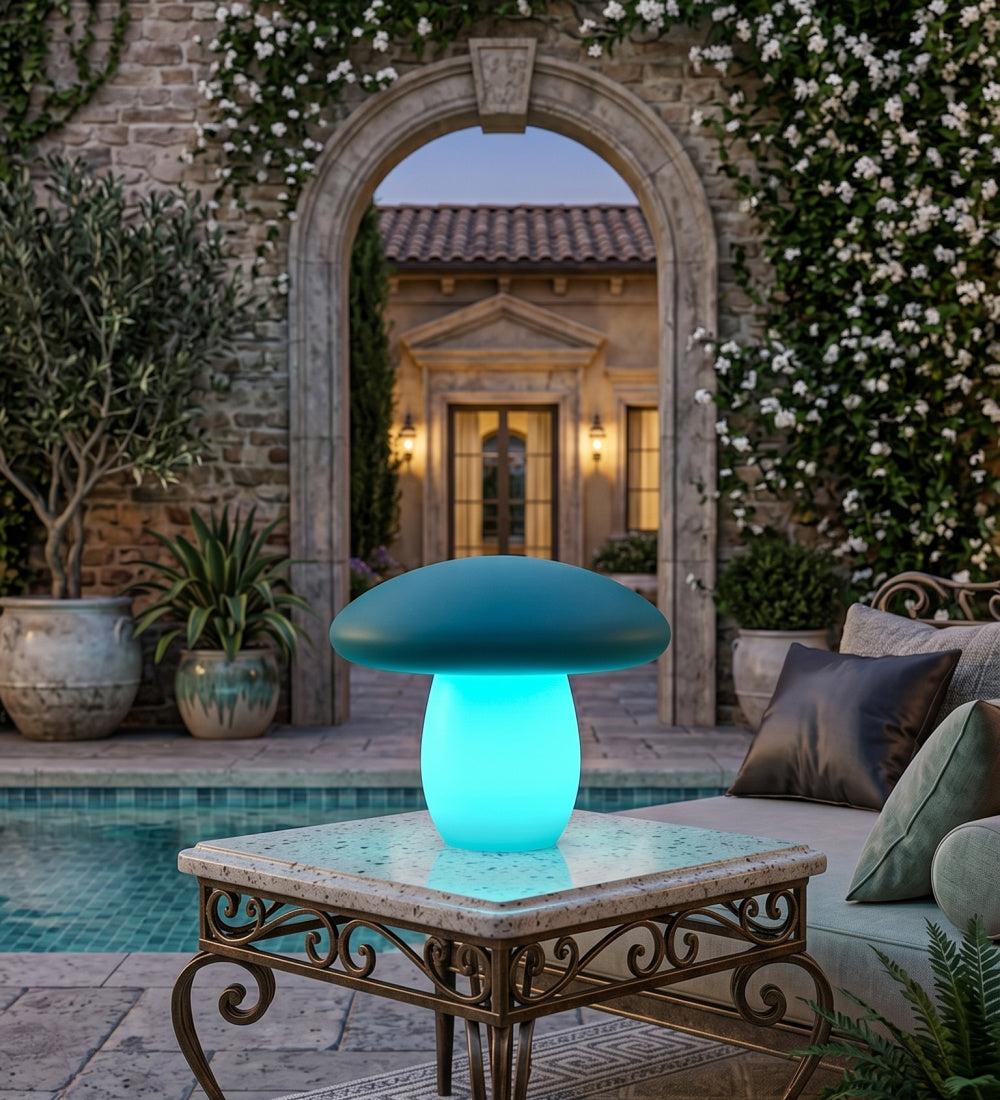 White Mushroom-Inspired Outdoor Table Lamp | Oroa.com