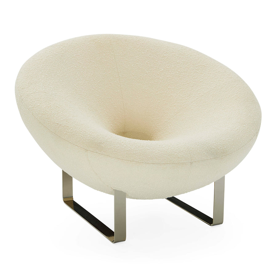 Round Bouclé Lounge Chair | Oroa.com