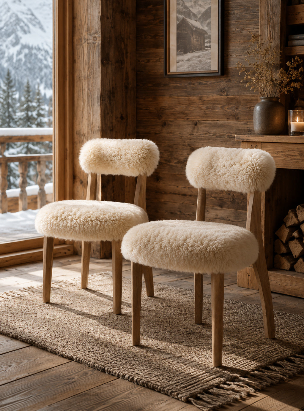 Sheepskin Fur Dining Chair | Oroa.com