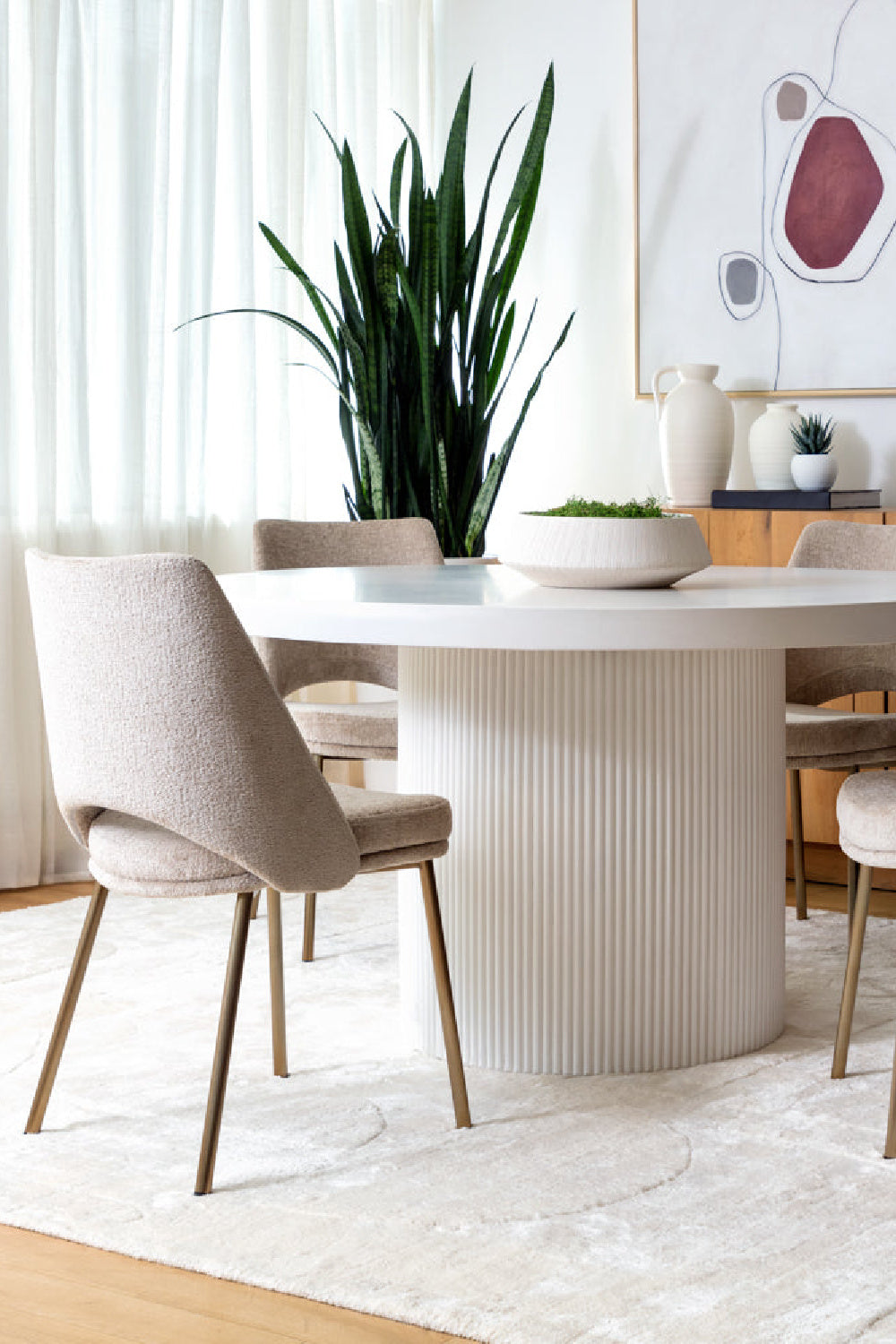 Modern European furniture - Cutout-Back Fabric Dining Chairs (2) - www.oroa.com | Oroa.com