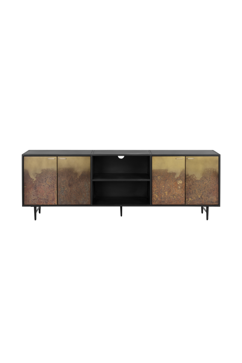 Modern European furniture - Antique Brass Patina 4-Door Cabinet - www.oroa.com | Oroa.com