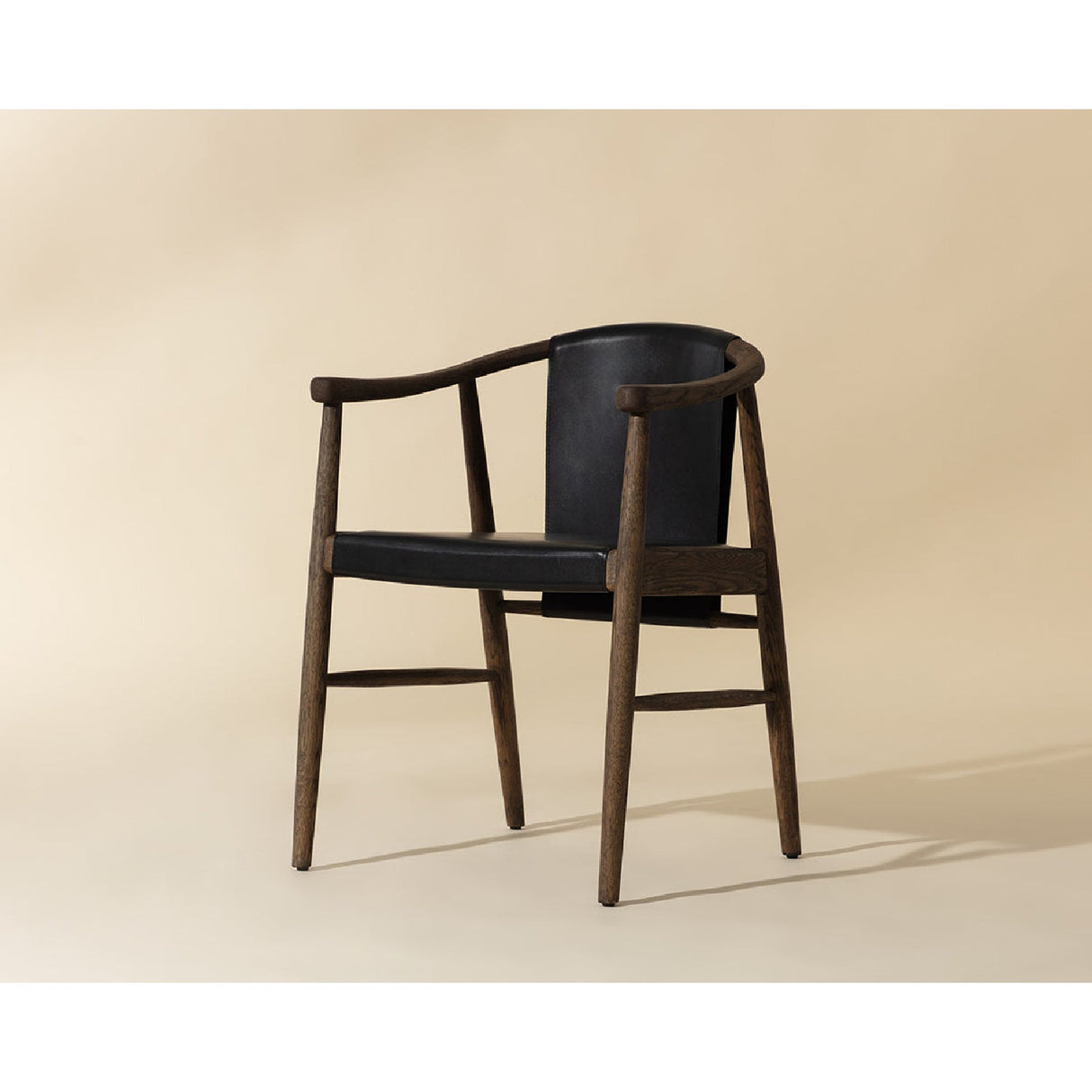 Modern European furniture - Oak Black Leather Dining Chair - www.oroa.com | Oroa.com