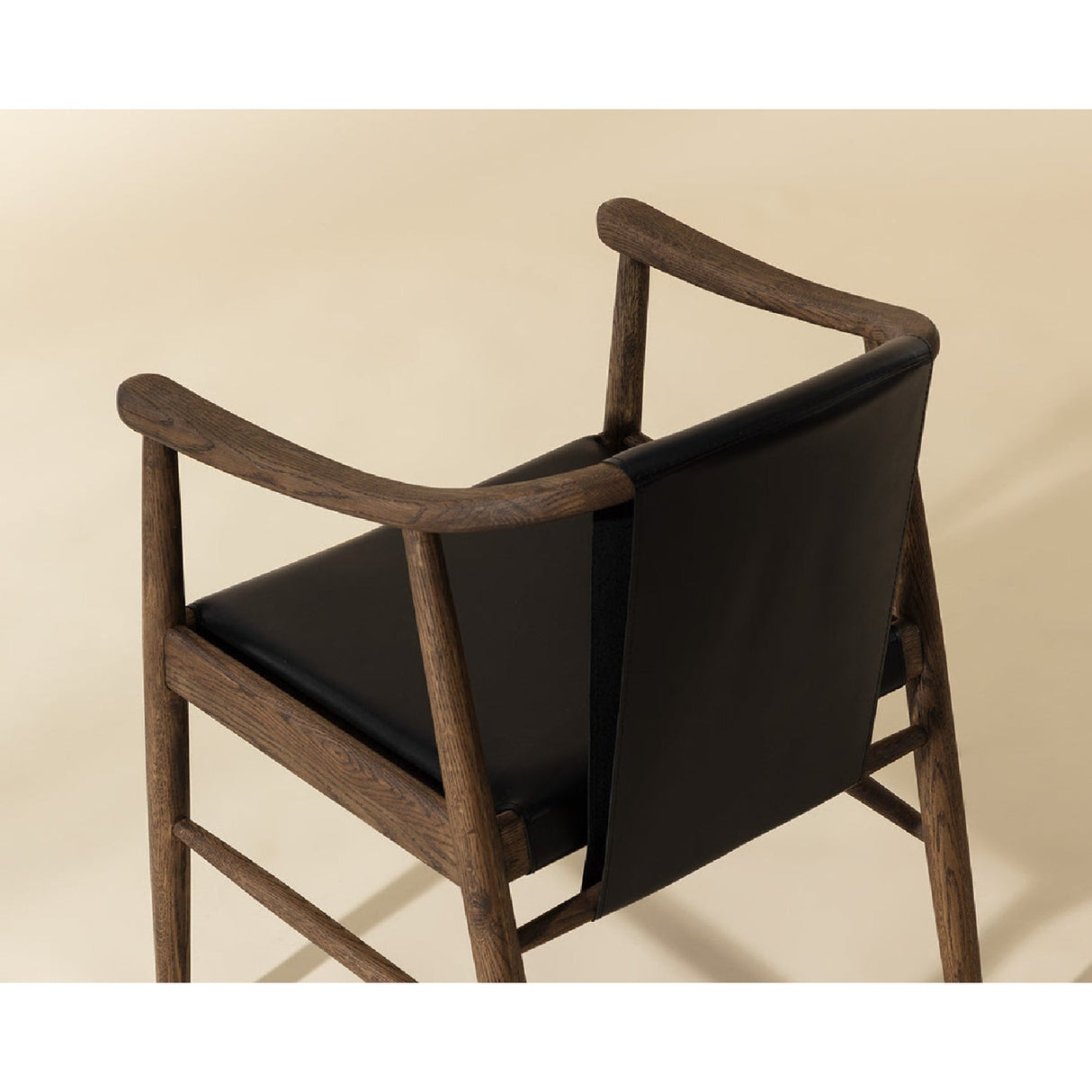 Modern European furniture - Oak Black Leather Dining Chair - www.oroa.com | Oroa.com