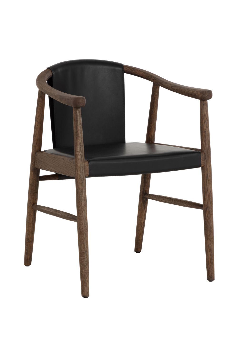Modern European furniture - Oak Black Leather Dining Chair - www.oroa.com | Oroa.com