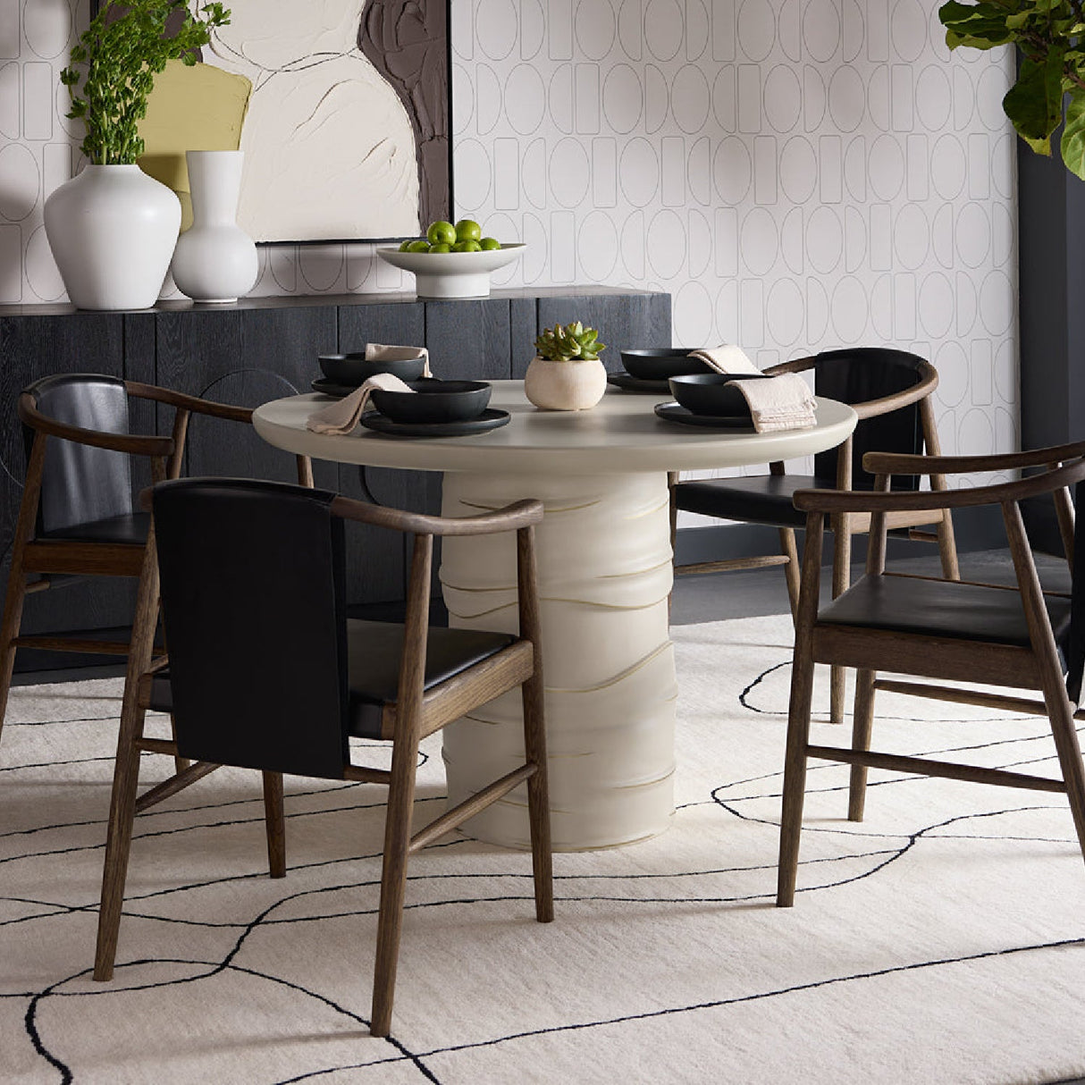Modern European furniture - Oak Black Leather Dining Chair - www.oroa.com | Oroa.com