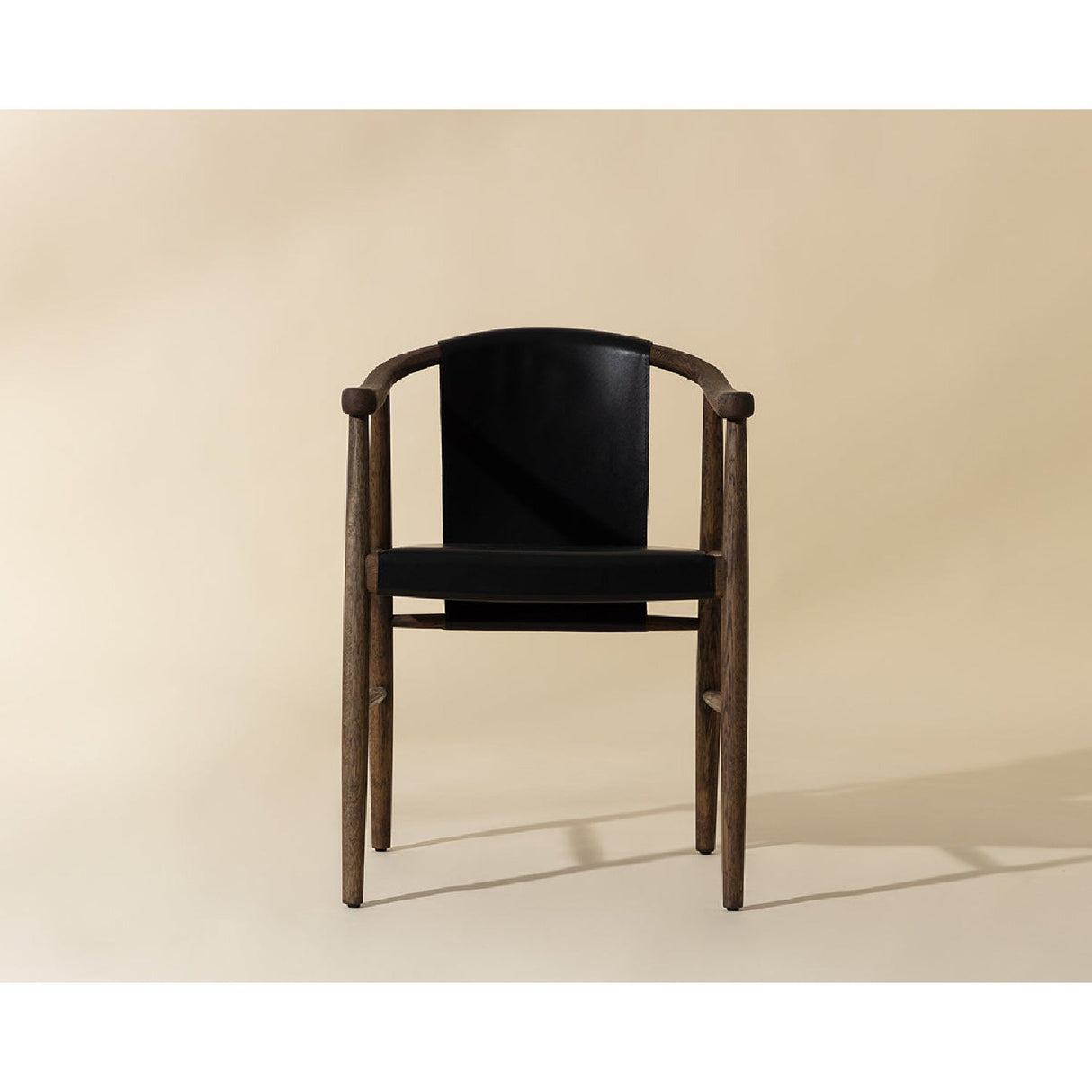 Modern European furniture - Oak Black Leather Dining Chair - www.oroa.com | Oroa.com
