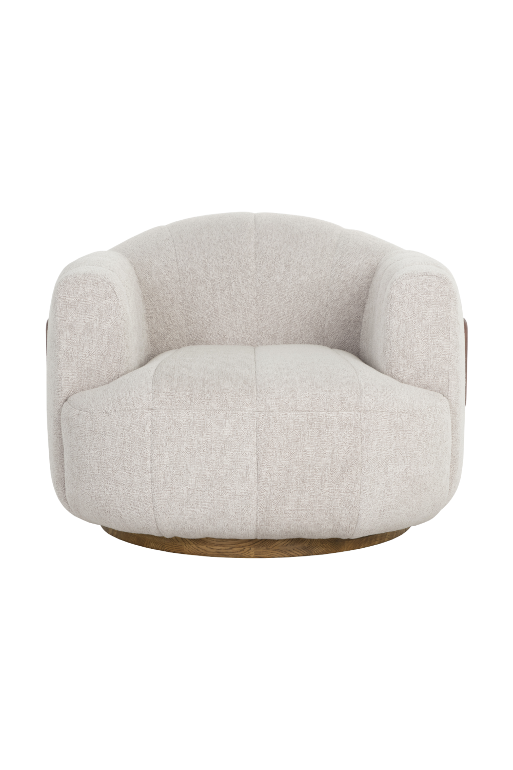 Modern European furniture - Cream Channeled Swivel Lounge Chair - www.oroa.com | Oroa.com