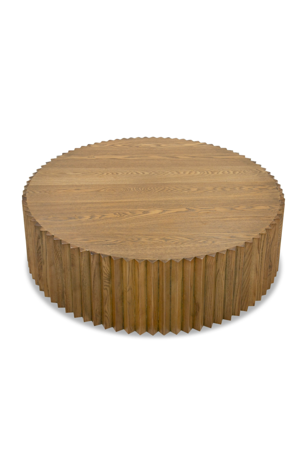 Reeded Walnut Round Coffee Table | Oroa.com