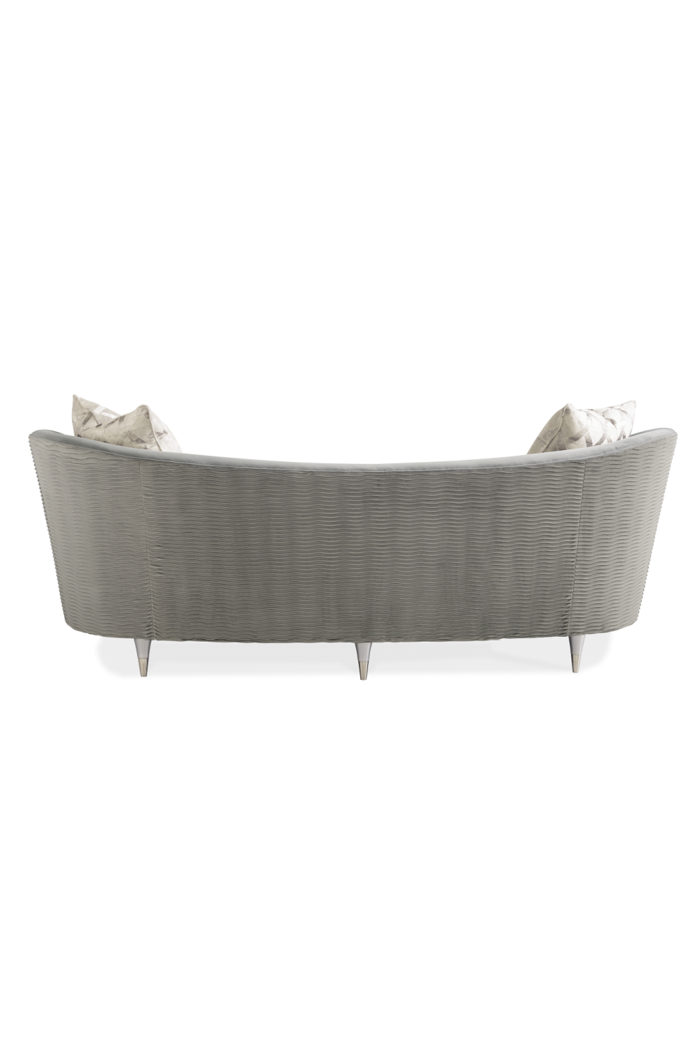 Gray Velvet Curved Sofa | Oroa.com