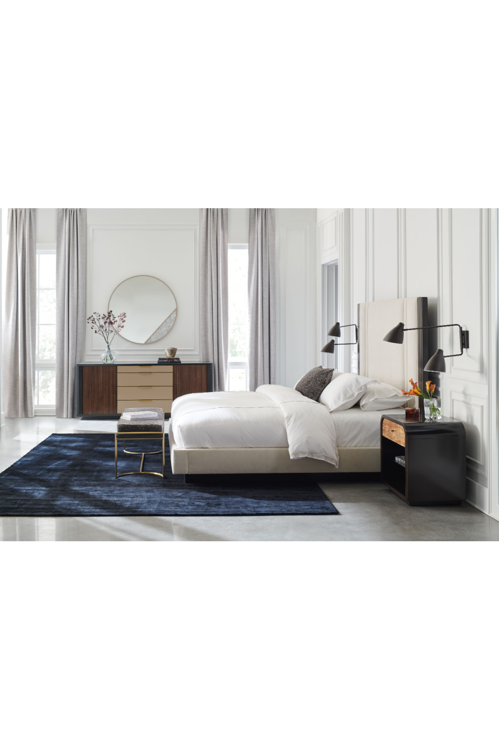 Gray Velvet Bench | Oroa.com