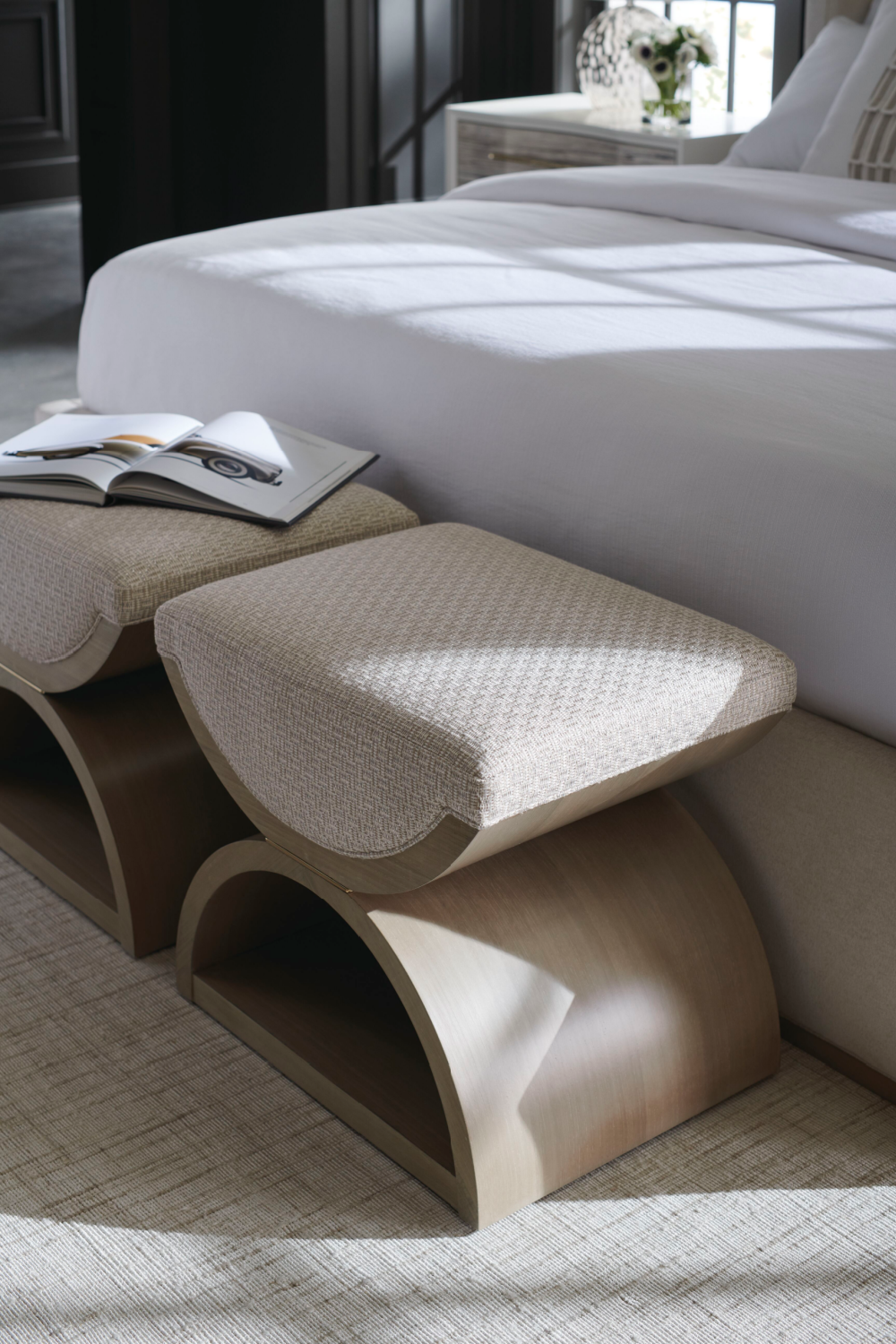 Wooden Crescent Ottoman | Oroa.com