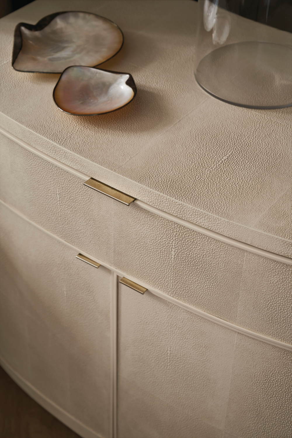 Cream Shagreen Nightstand | Oroa.com