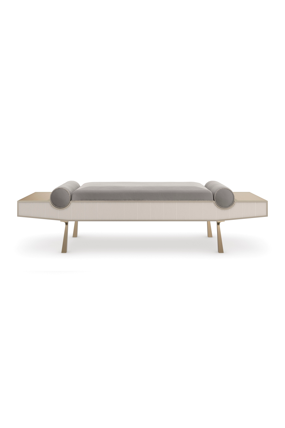 Gray Mohair Modern Bench | Oroa.com