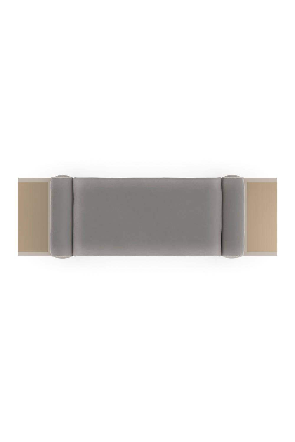 Gray Mohair Modern Bench | Oroa.com